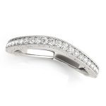 Curverd Wedding Ring, in White Gold - 50652