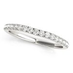 Curverd Wedding Ring, in White Gold - 50655