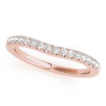 Curverd Wedding Ring, in Rose Gold - 50668