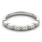 Prong Set Wedding Ring, in White Gold - 50776