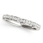 Curverd Wedding Ring, in White Gold - 50777