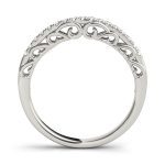 Curverd Wedding Ring, in White Gold - 50777