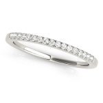 Prong Set Wedding Ring, in White Gold - 50780