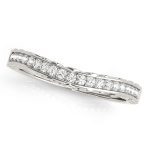 Curverd Wedding Ring, in White Gold - 50784