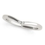 Curverd Wedding Ring, in White Gold - 50790