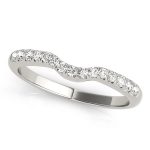 Curverd Wedding Ring, in White Gold - 50791