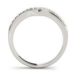 Curverd Wedding Ring, in White Gold - 50791