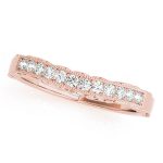 Curverd Wedding Ring, in Rose Gold - 50794