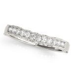 Curverd Wedding Ring, in White Gold - 50794