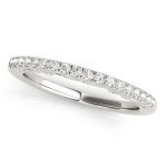 Curverd Wedding Ring, in White Gold - 50795