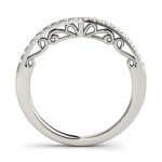 Curverd Wedding Ring, in White Gold - 50795