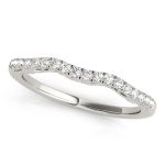 Curverd Wedding Ring, in White Gold - 50796