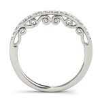 Curverd Wedding Ring, in White Gold - 50796