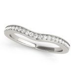 Curverd Wedding Ring, in White Gold - 50797