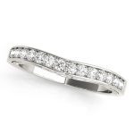 Curverd Wedding Ring, in White Gold - 50798