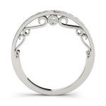 Curverd Wedding Ring, in White Gold - 50798