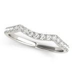 Curverd Wedding Ring, in White Gold - 50800