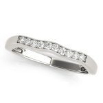 Curverd Wedding Ring, in White Gold - 50801