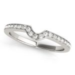 Prong Set Wedding Ring, in White Gold - 50805