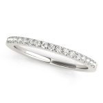 Prong Set Wedding Ring, in White Gold - 50809