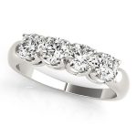 Prong Set Wedding Ring, in White Gold - 80038