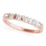 Bar Set Wedding Ring, in Rose Gold - 80073