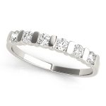 Bar Set Wedding Ring, in White Gold - 80073