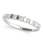 Bar Set Wedding Ring, in White Gold - 80094