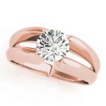 Solitaire Engagement Ring, Round Shape, in Rose Gold - 80131