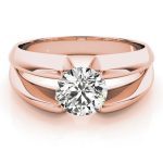 Solitaire Engagement Ring, Round Shape, in Rose Gold - 80131