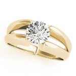 Solitaire Engagement Ring, Round Shape, in Yellow Gold - 80131