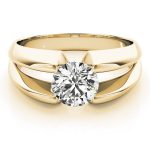 Solitaire Engagement Ring, Round Shape, in Yellow Gold - 80131