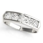 Channel Set Wedding Ring, in White Gold - 80171