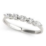 Fancy Shape Baguette Wedding Ring, in White Gold - 80202