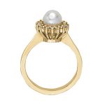 Color Fashion Ring, Pearl Shape, in White Gold - 80215