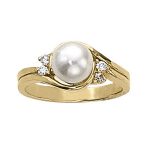 Color Fashion Ring, Pearl Shape, in White Gold - 80242