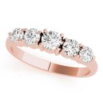 Prong Set Wedding Ring, Round Shape, in Rose Gold - 80304