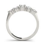 Prong Set Wedding Ring, Round Shape, in White Gold - 80304