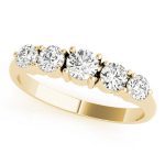 Prong Set Wedding Ring, Round Shape, in Yellow Gold - 80304