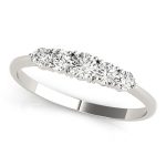 Prong Set Wedding Ring, in White Gold - 80305