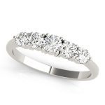 Prong Set Wedding Ring, Round Shape, in White Gold - 80317