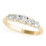 Prong Set Wedding Ring, Round Shape, in Yellow Gold - 80317