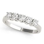 Prong Set Wedding Ring, in White Gold - 80322