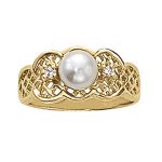 Color Fashion Ring, Pearl Shape, in White Gold - 80370