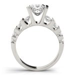 Multirow Engagement Ring, Side Stone Style, Round Shape, in Platinum - 80415