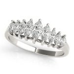 Fancy Shape Wedding Ring, Marquise Shape, in White Gold - 80441