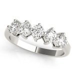 Prong Set Wedding Ring, in White Gold - 80513