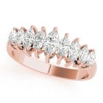 Fancy Shape Marquise Wedding Ring, in Rose Gold - 80588