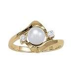 Color Fashion Ring, Pearl Shape, in Platinum - 80599