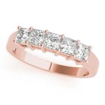 Fancy Shape Princess Wedding Ring, in Rose Gold - 80650